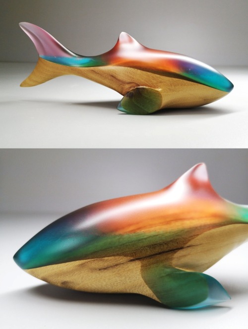 sosuperawesome:Wood and Resin Sharks and WhalesYurii Myketka on Etsy 