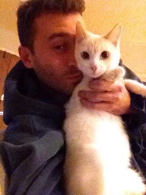 mollyjensen:  James Deen and his cats.