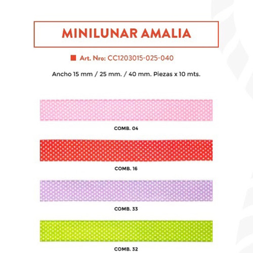 Mirá todaslas variedades de cintas Minilunar Amalia y...