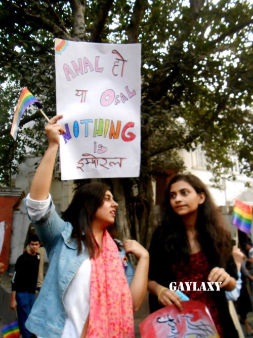 supernatasha:My favorite signs from Delhi Pride:1. Desi Sex, Angrezi Kanoon2. Modiji, Mere Man Ki Ba