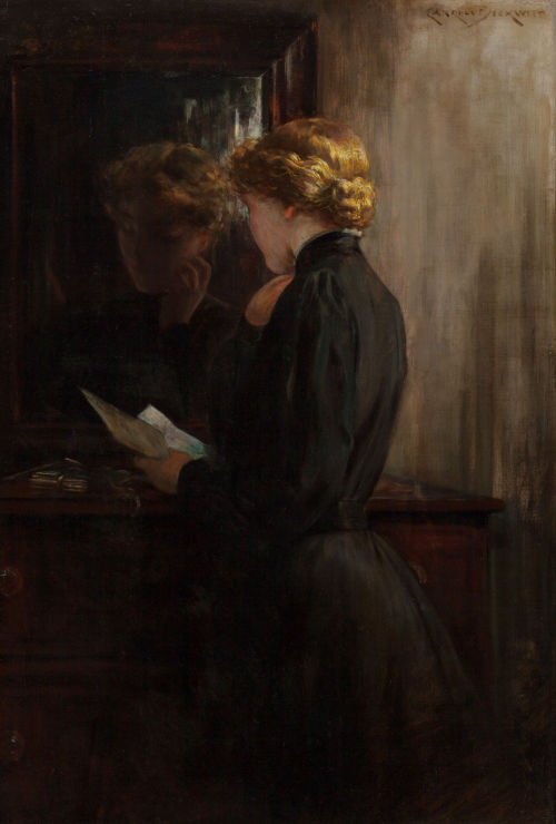 catonhottinroof:  James Carroll Beckwith (1852-1917)Grandmother’s love letters, c.1895