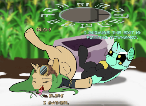 ask-omegacoder:Oh, good. A unicorn. I’m sure he’ll be helpful! We Repair Ponies #163=o GASP~! Oh dis gon be good! OwO