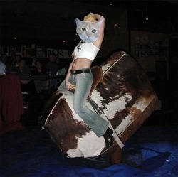 getoutoftherecat:  get off of there cat. you do not have a girlish figure and mechanical bull riding will keep you out past your curfew