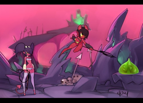 Just a personal treat. Wanted to visualize the Devil girls in a game setting