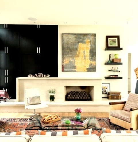 Open Living Room DallasMid-sized Trendy Open Concept Light Wood Floor Living Room Photo With White Walls,