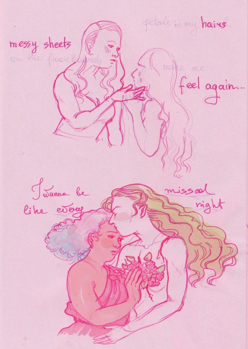 posting some of the sketches from my pink sketchbook  ♡