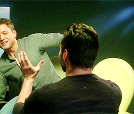 colinfirth: Hugh Jackman and Taron Egerton recreate the lift from Dirty Dancing!