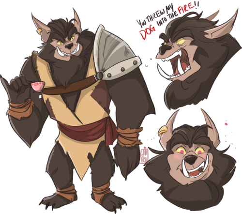 toodletots:Let’s turn this Bugbear… into a Hugbear.[image description: three drawings o