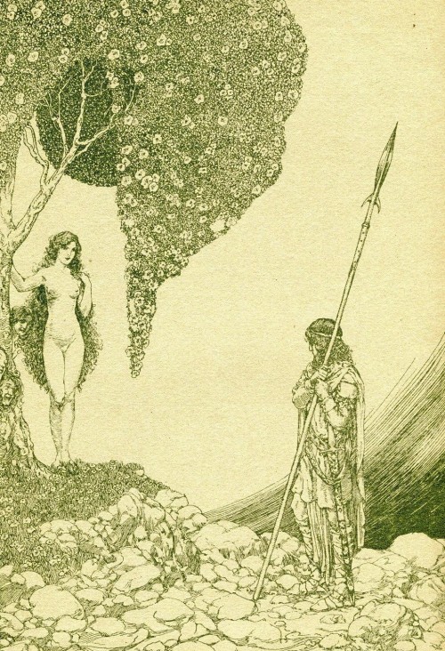 the-evil-clergyman: Leaning on His Lance Stood Parsifal, from Parsifal, or the Legend of the Holy Gr