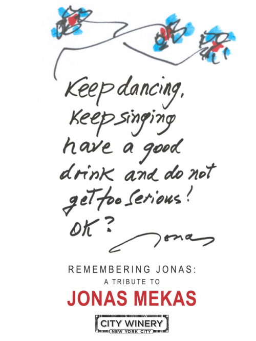 (via City Winery Remembering Jonas: A Tribute to Jonas Mekas - ft. John Zorn, Richard Barone, Lee Ro