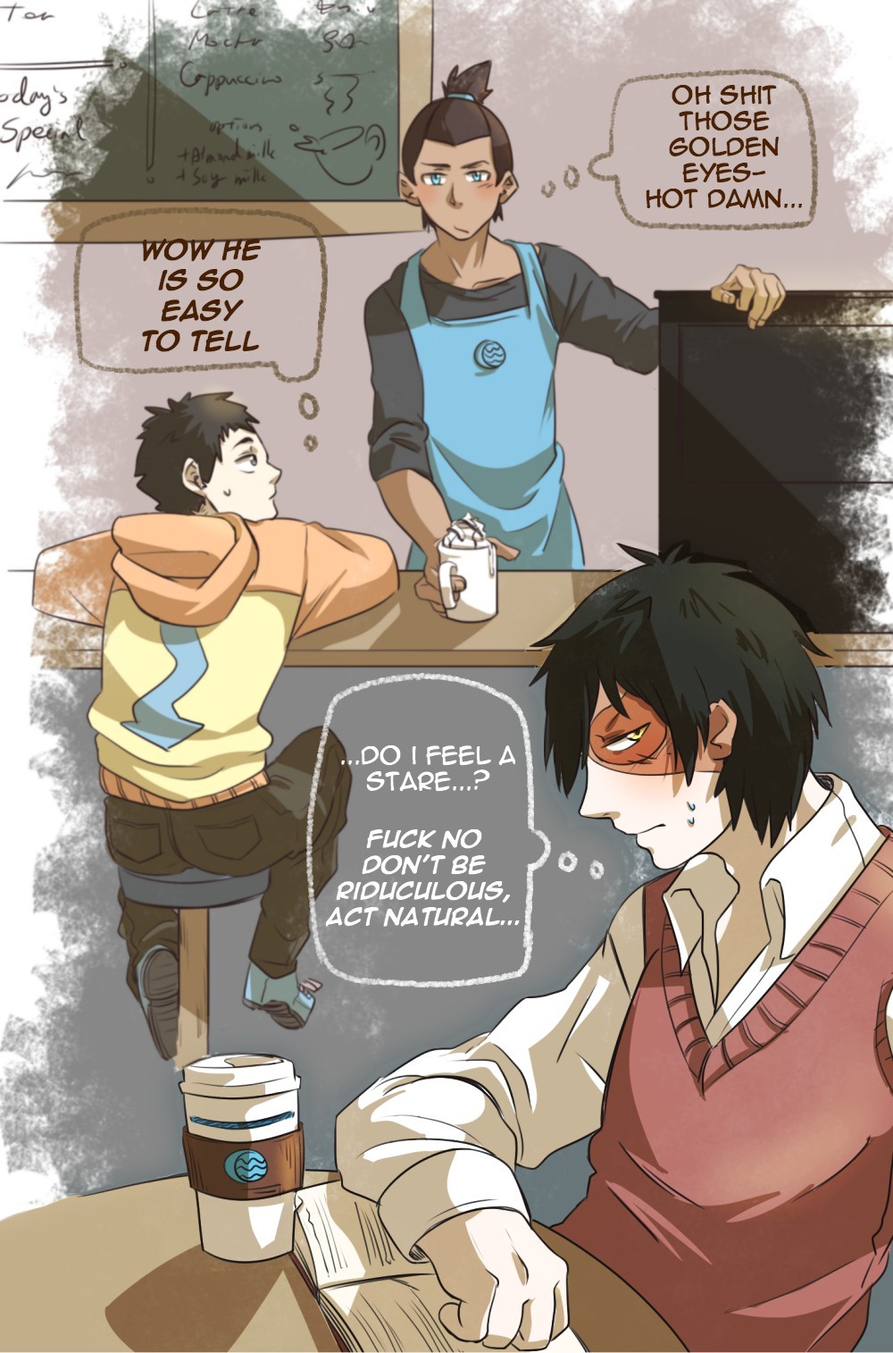 antidurian:  So I was lucky enough to find this masterpiece of coffeeshop!AU zukka