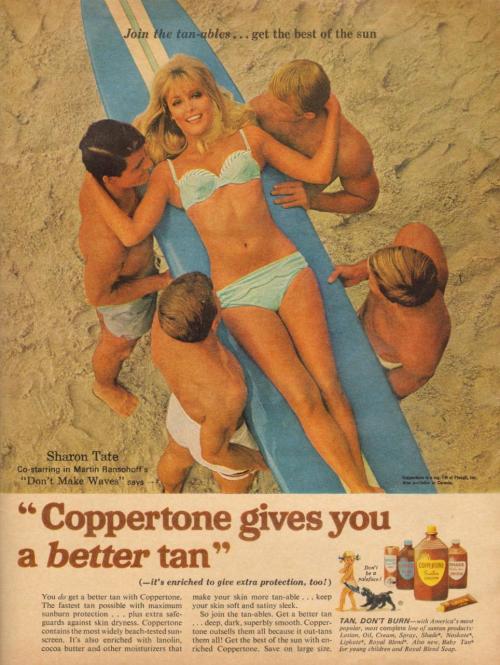 Porn photo Sharon Tate / Coppertone ad. 1967