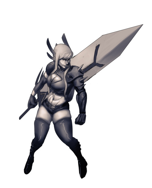 nativefuhrer:    The Uncanny Xmen comic has some pretty dope designs going on; really need to catch up on those comics. Decided to doodle Magik from the series, ended up doing a rough paint over the sketch.   