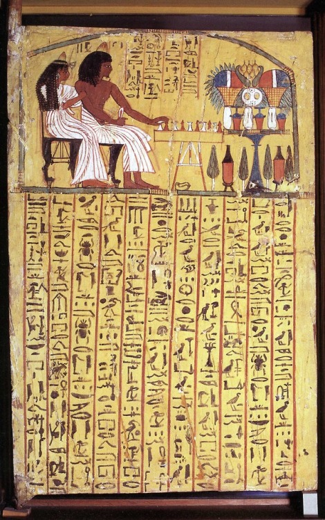 Painted wooden stele from the tomb of Sennedjem (TT 1) at Deir el-Medina.  Artist unknown; 19th Dyna