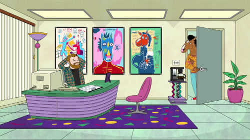 Some Jean-Michel Basquiat, in BoJack Horseman, Brand New Couch, S02E01, 2015 (feat. Will Arnett, Amy