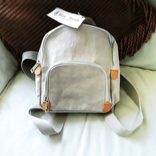 Recycled paper mini backpack. Lightweight eco and vegan. Environmentally friendly and sustainable fa