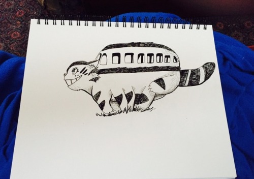 mendedpixie7:Catbus stress relief drawing. I love this character so much.