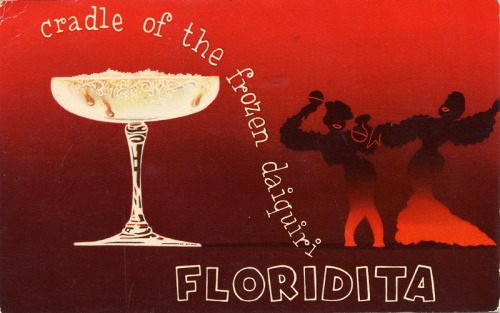 Postcards from Floridita, cradle of the Frozen Daiquiri, 1950s. Havana, Cuba. One of the most famous