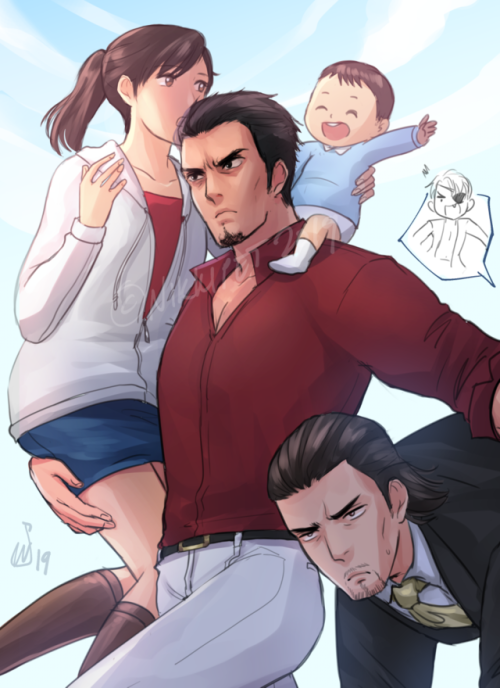 nikkipet:Kiryu gettin’ the f u  k outta here with his kids.HAPPY 51ST BIRTHDAY, OJIIIIISAN!!! #桐生一馬生