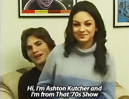 that70sshowofficial:  In The Crease TV promo from 2001! Mila was 17 and Ashton was
