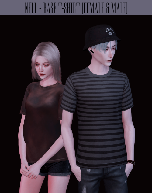 Base T-Shirt (Female & Male)- hq compatible- base game compatible- 20 swatches- edits of EA’s me