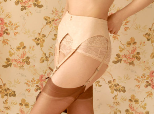 placedeladentelle:  1930s Inspired Peach Garter Belt by Upside Down Kisses / Available in plus sizes 
