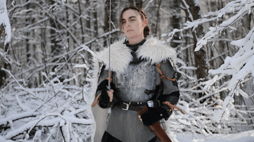 and-speak:they/themthe winter paladin [gif description: a gif of op outside in the snowy forest, sho