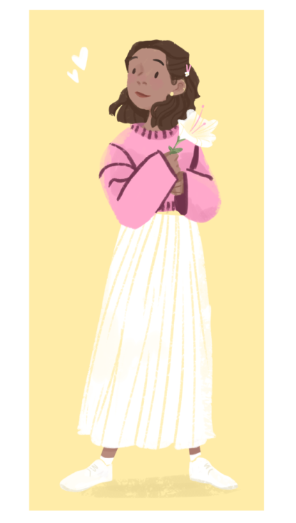 boopliette: a brunette, pink-jumpered cosette for @ladies-of-theatre (i forgot to give her the fring