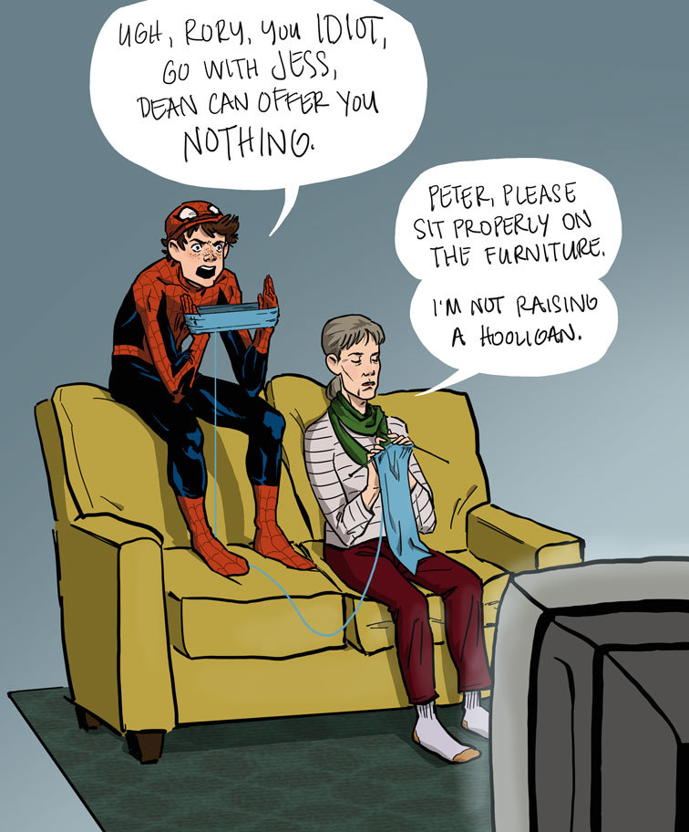 hannahblumenreich:  aunt may knows misusing furniture is the first step towards a