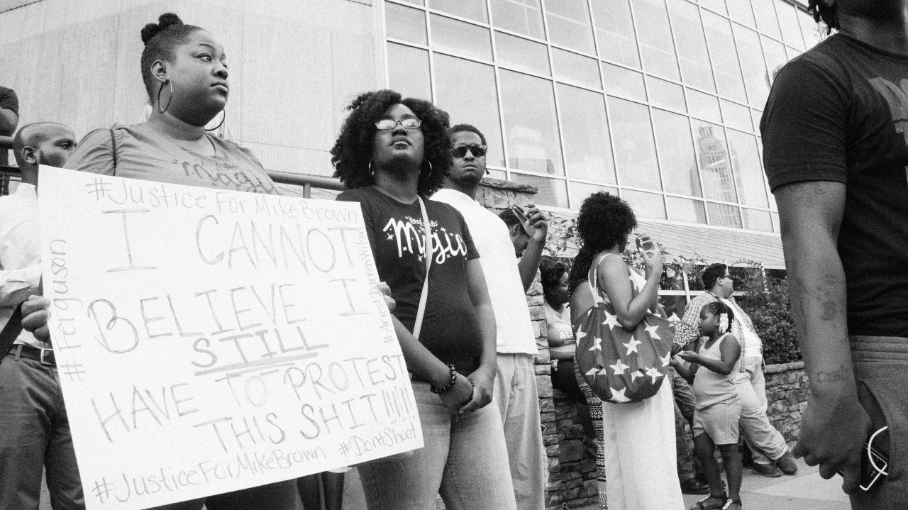 stephenphilms:  August 18th 2014 in Atlanta Georgia a peaceful Rally for the Justice