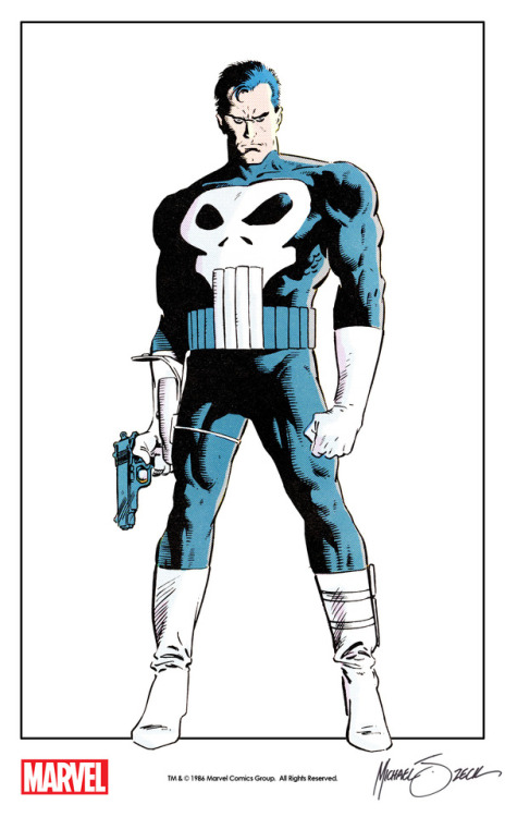themarvelproject:The Punisher by Mike Zeck from The Official Handbook of the Marvel Universe: Deluxe