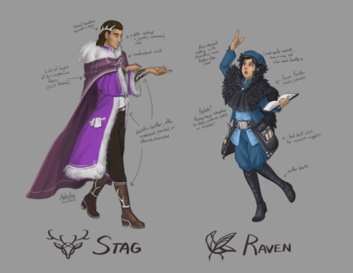 Ashani NPCs: Stag and RavenAnother NPC design commission for Ganelon, depicting two individuals from
