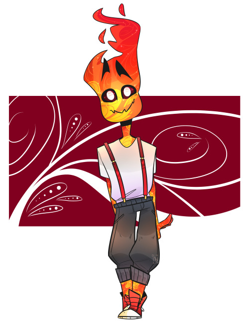 aidadoesdoodles:Kid!Grillby Had the urge to draw this little cutie and here he is!