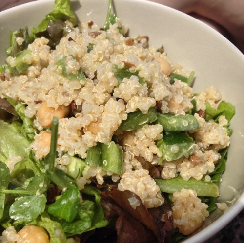 Vegan quinoa salad bowl from The Good Bite in Lake Placid! I&rsquo;m a sucker for anything with 