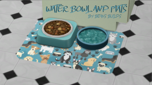 beansbuilds: Water Bowl &amp; Mats - Mini Pet Set  I never understood why The Sims team didn&rsq