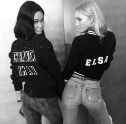 vs-angelwings:  Chanel Iman and Elsa Hosk.