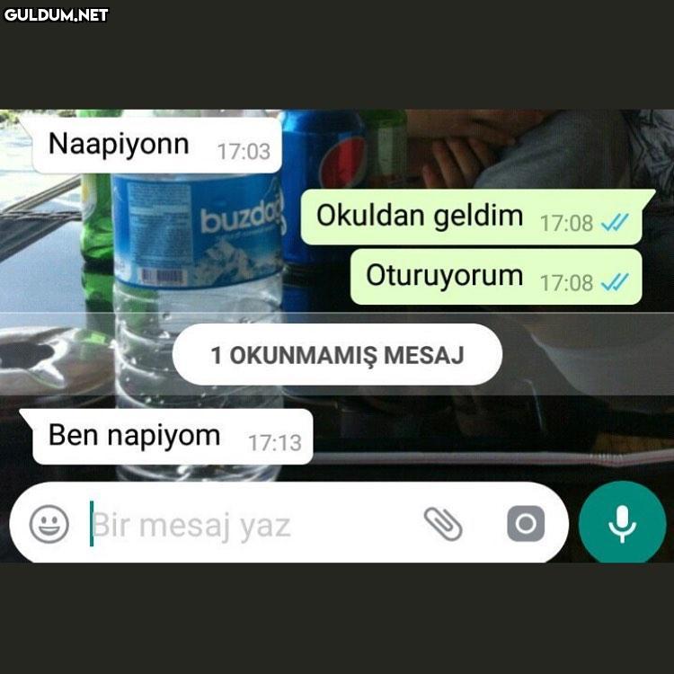 Naapiyonn 

Okuldan geldim...