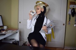 cosplay-galaxy:[Self] Doctor Ziegler (Mercy) cosplay from Overwatch - by Felicia Vox ♡ FeliciaVox
