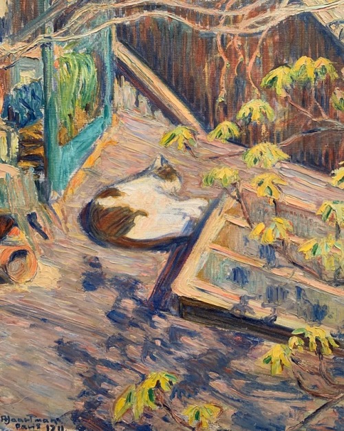 Sleeping Cat ,  Paris   -     Axel Haartman, 1911.Finnish, 1877-1960Oil on canvas ,
