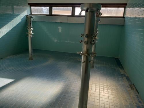 Showers in the lockerroom at a community college in New York