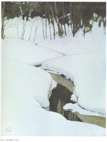 ivan-bilibin:Creek, 1917, Ivan Bilibinhttps://www.wikiart.org/en/ivan-bilibin/creek-1917