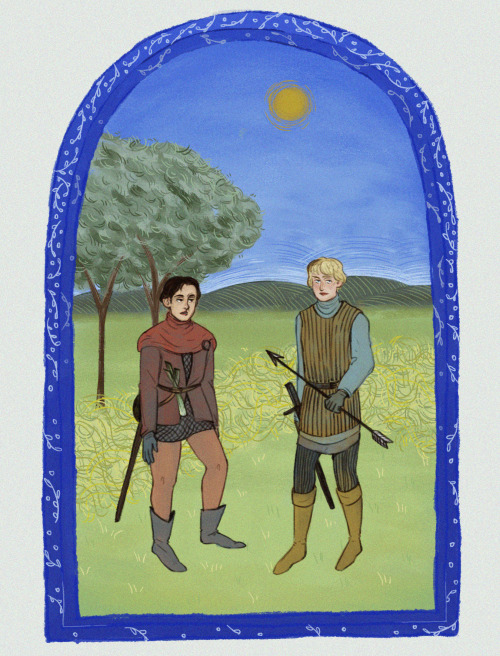 Fluellen and Gower from Shakespeare’s Henry V, as a very belated gift for Kit. I am certain I have d