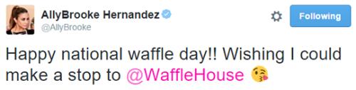 harmonizzer:“@AllyBrooke: @WaffleHouse You know I love my Waffle House foreva!”