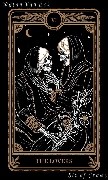 elixirclub:  Six of Crows - Tarot Cards No mourners. No funerals. Among them, it passed for good luck. Artwork by Amrit Brar 