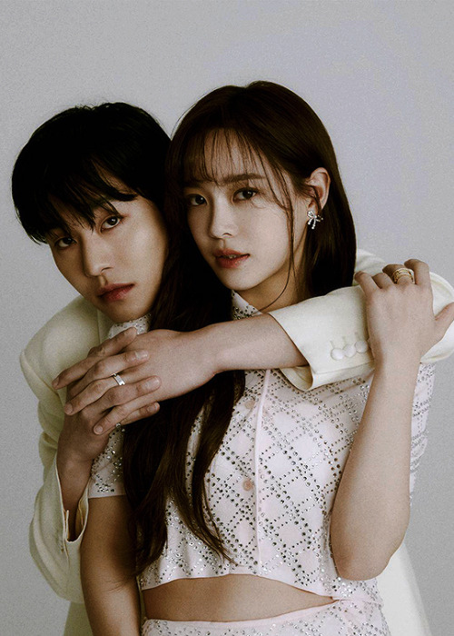 netflixdramas:Ahn Hyo Seop &amp; Kim Se Jeong photographed by Yoon Song Yi for Marie Claire Kore