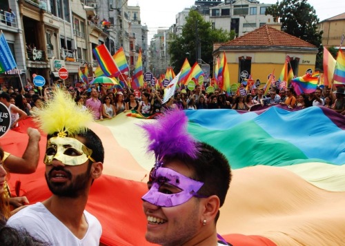 Istanbul | June 30, 20131. Participants wave a huge rainbow flag during a gay pride parade in centra