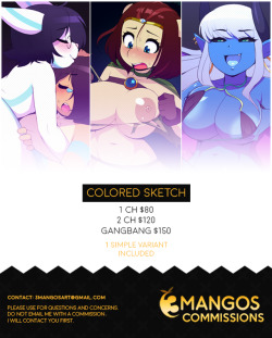 10 SLOTS ARE NOW OPEN.FORM WILL REMAIN OPEN UNTIL ALL SLOTS ARE FILLED. EMAILS WILL BE SENT OUT SHORTLY AFTER.COMMISSIONS WILL BE PICKED BASED ON IDEAS AND CHARACTERS, NOT FIRST COME FIRST SERVE.&mdash;-//Tier Examples//1 Character2 CharactersGangbang (1-