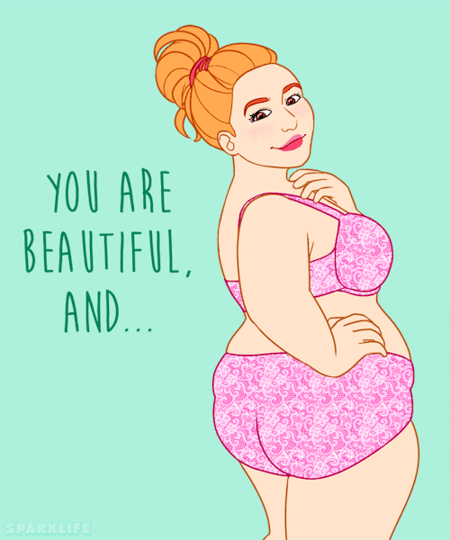 sparkitors:   thelatestkate is SparkLife’s brillz authority on confidence; these fabulous illustrations are all about body positivity, self-esteem, and whole-heartedly LOVIN’ YOURSELF, because no matter what you look like, you can be damn sure that