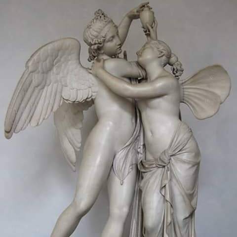 loumargi:Giovanni Maria Benzoni(1809 - 1873), Italian Neoclassical Sculptor Cupid and Psyche