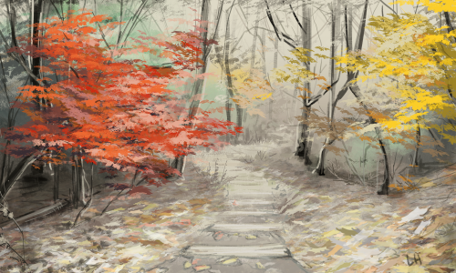 Quick sketch based on a photo I took in Seoul, hiking from Mt. An (Ansan) to Bongwon Temple (Bongwon